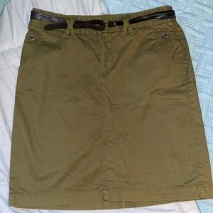 Sonoma Lifestyle Modern Skirt straight knee length belted army Green size 8 EUC